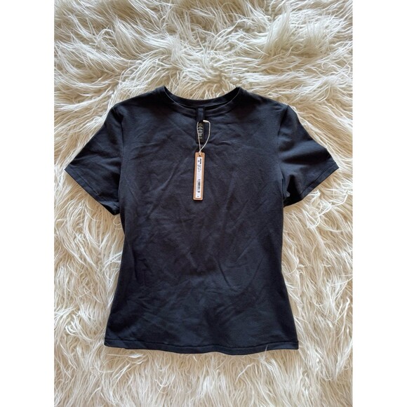 Skims Cotton Jersey T-Shirt Soot Size Medium - Picture 2 of 6